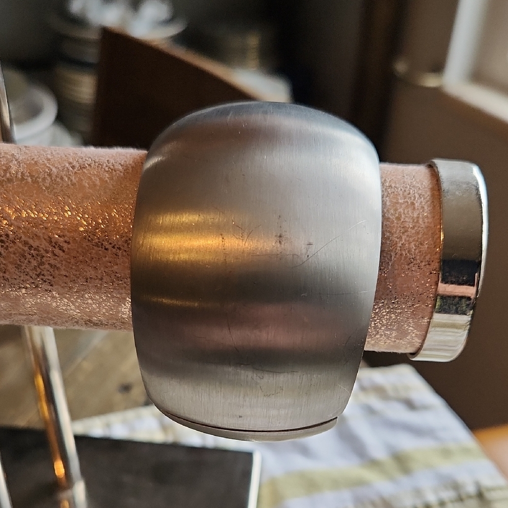 Brushed Silver Metal Hinged Cuff Bracelet
